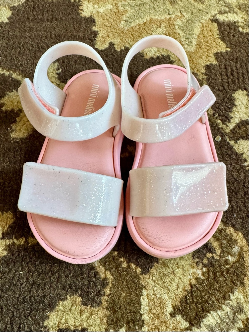 Mini Melissa Pink Sandals with Sparkle Straps